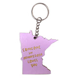 Photograph of Laser-engraved Someone in Minnesota Loves You Keychain