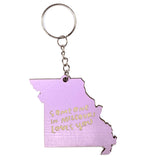 Photograph of Laser-engraved Someone in Missouri Loves You Keychain