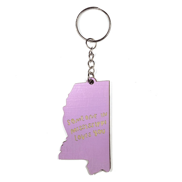 Photograph of Laser-engraved Someone in Mississippi Loves You Keychain