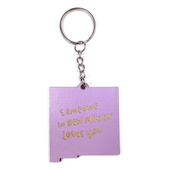 Photograph of Laser-engraved Someone in New Mexico Loves You Keychain