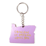 Photograph of Laser-engraved Someone in Oregon Loves You Keychain