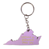 Photograph of Laser-engraved Someone in Virginia Loves You Keychain