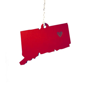 Photograph of Laser-engraved Connecticut Heart Ornament - Large