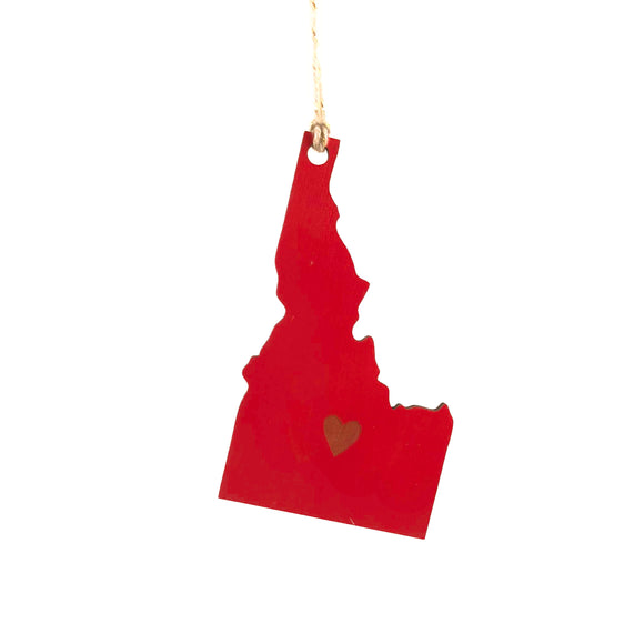 Photograph of Laser-engraved Idaho Heart Ornament - Large