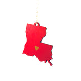 Photograph of Laser-engraved Louisiana Heart Ornament - Small