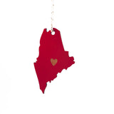 Photograph of Laser-engraved Maine Heart Ornament - Large
