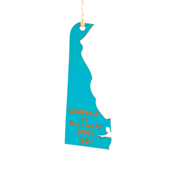 Photograph of Laser-engraved Someone in Delaware Loves You Ornament - Large