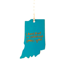 Photograph of Laser-engraved Someone in Indiana Loves You Ornament - Small