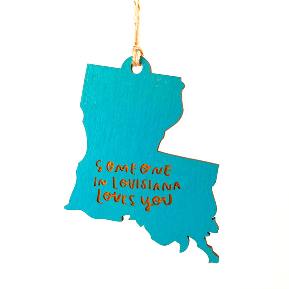 Photograph of Laser-engraved Someone in Louisiana Loves You Ornament - Large