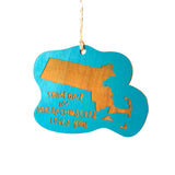 Photograph of Laser-engraved Someone in Massachusetts Loves You Ornament - Small