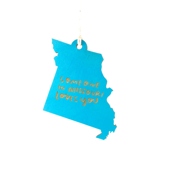 Photograph of Laser-engraved Someone in Missouri Loves You Ornament - Large