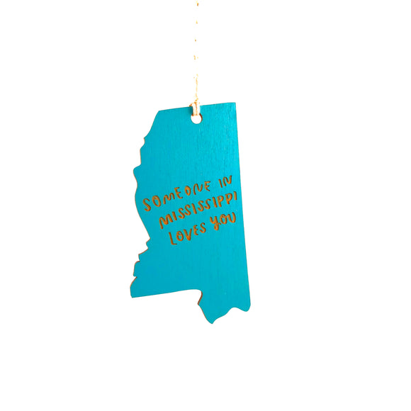 Photograph of Laser-engraved Someone in Mississippi Loves You Ornament - Large