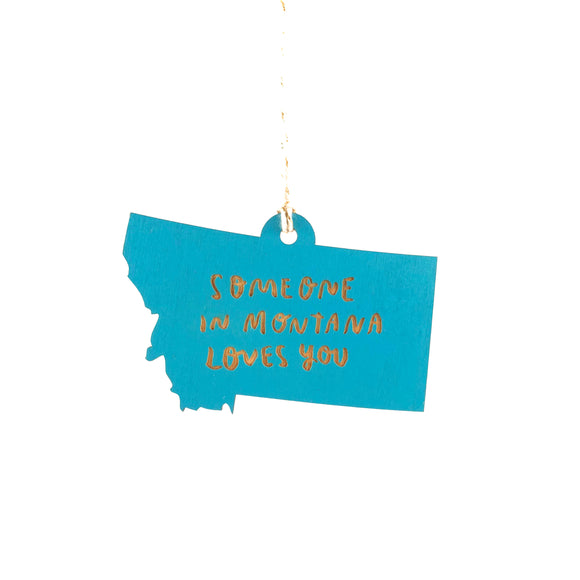 Photograph of Laser-engraved Someone in Montana Loves You Ornament - Small