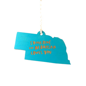 Photograph of Laser-engraved Someone in Nebraska Loves You Ornament - Small