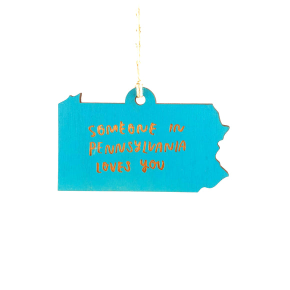 Photograph of Laser-engraved Someone in Pennsylvania Loves You Ornament - Large