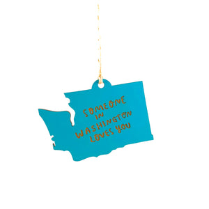 Photograph of Laser-engraved Someone in Washington Loves You Ornament - Small