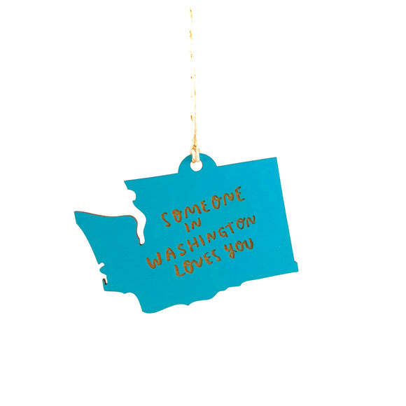 Photograph of Laser-engraved Someone in Washington Loves You Ornament - Small