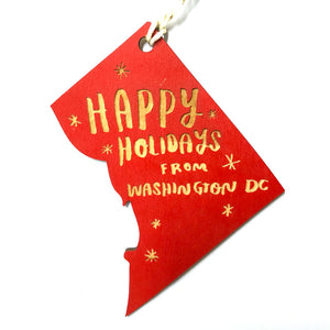 Photograph of Laser-engraved Happy Holidays from District of Columbia Ornament - Small