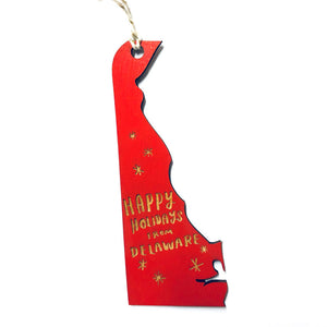 Photograph of Laser-engraved Happy Holidays from Delaware Ornament - Large