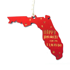 Photograph of Laser-engraved Happy Holidays from Florida Ornament - Small