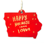 Photograph of Laser-engraved Happy Holidays from Iowa Ornament - Small