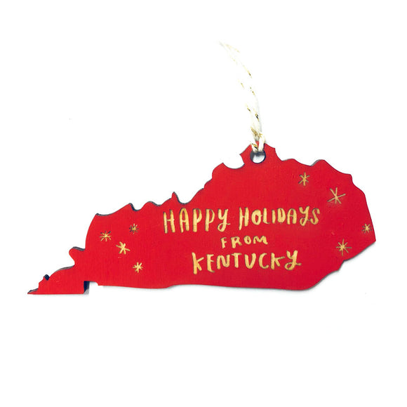 Photograph of Laser-engraved Happy Holidays from Kentucky Ornament - Small