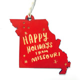 Photograph of Laser-engraved Happy Holidays from Missouri Ornament - Large