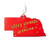 Photograph of Laser-engraved Happy Holidays from Nebraska Ornament - Large