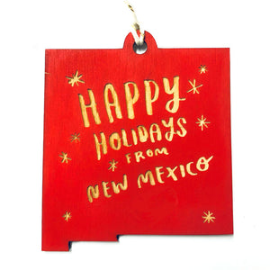 Photograph of Laser-engraved Happy Holidays from New Mexico Ornament - Small