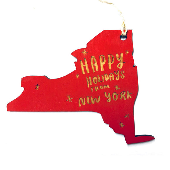 Photograph of Laser-engraved Happy Holidays from New York Ornament - Small