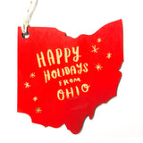 Photograph of Laser-engraved Happy Holidays from Ohio Ornament - Large