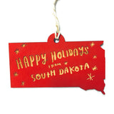Photograph of Laser-engraved Happy Holidays from South Dakota Ornament - Large
