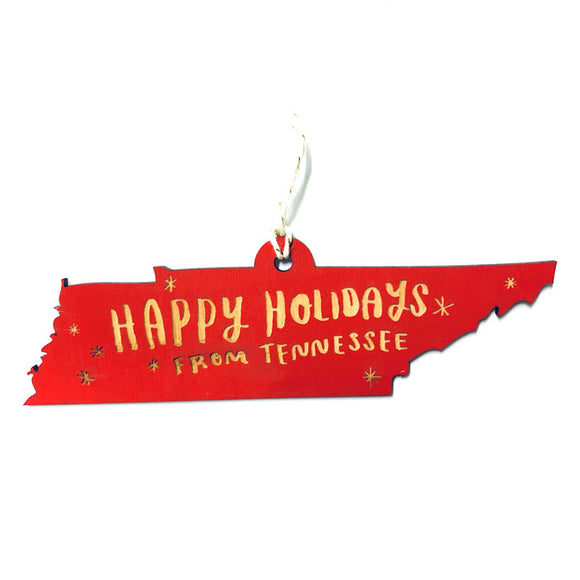 Photograph of Laser-engraved Happy Holidays from Tennessee Ornament - Small