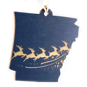 Photograph of Laser-engraved Arkansas Reindeer Ornament - Small