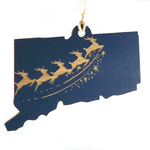 Photograph of Laser-engraved Connecticut Reindeer Ornament - Large