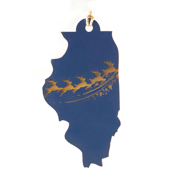 Photograph of Laser-engraved Illinois Reindeer Ornament - Small