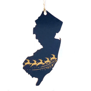 Photograph of Laser-engraved New Jersey Reindeer Ornament - Large