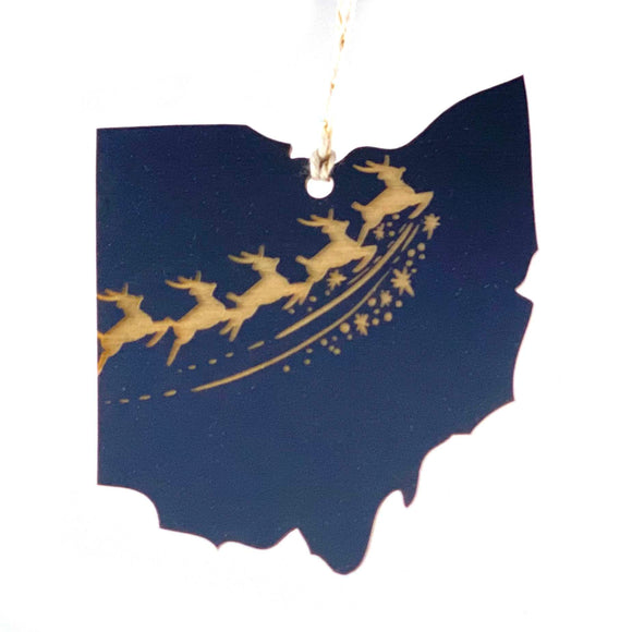 Photograph of Laser-engraved Ohio Reindeer Ornament - Large