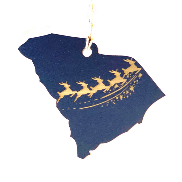 Photograph of Laser-engraved South Carolina Reindeer Ornament - Small