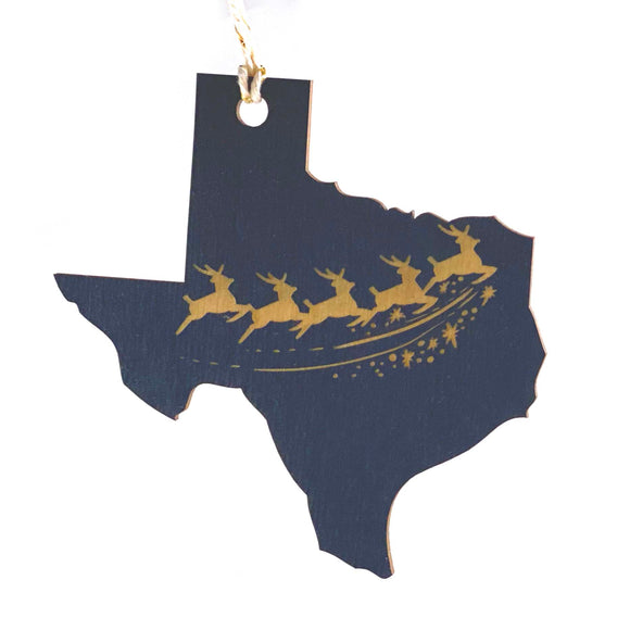 Photograph of Laser-engraved Texas Reindeer Ornament - Small