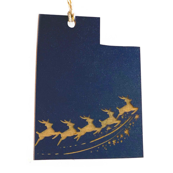 Photograph of Laser-engraved Utah Reindeer Ornament - Small