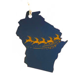 Photograph of Laser-engraved Wisconsin Reindeer Ornament - Large