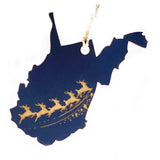 Photograph of Laser-engraved West Virginia Reindeer Ornament - Small