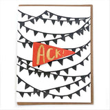 Laser-engraved 'Ack' Pennant Magnet with Card