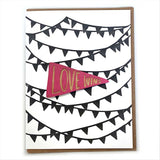 Laser-engraved 'Love Wins' Pennant Magnet with Card