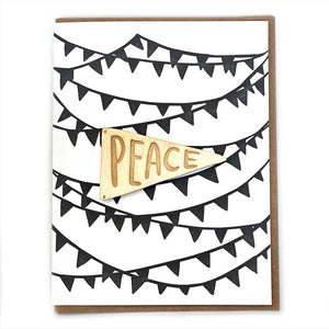 Laser-engraved 'Peace' Pennant Magnet with Card