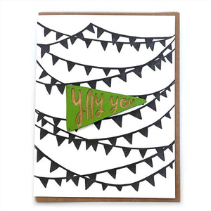 Laser-engraved 'Yay You' Pennant Magnet with Card