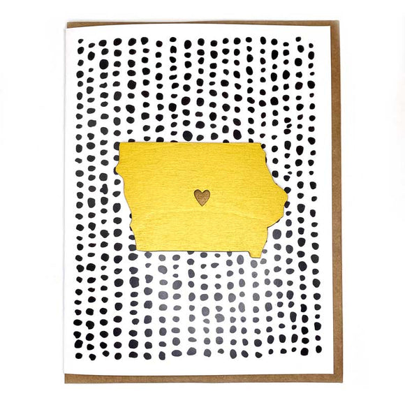 Photograph of Laser-engraved Iowa Heart Magnet with Card