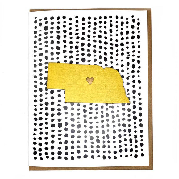 Photograph of Laser-engraved Nebraska Heart Magnet with Card