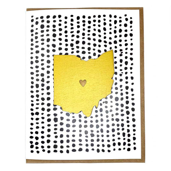 Photograph of Laser-engraved Ohio Heart Magnet with Card